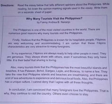 opinions about the philippines